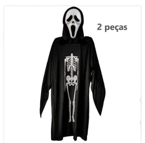 Fantasia Pânico Halloween Capa + Máscara