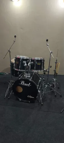 bateria pearl export black piano