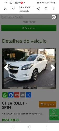 Chevrolet Spin Advantage 1.8 8V Econo.flex 5P Aut. 2018