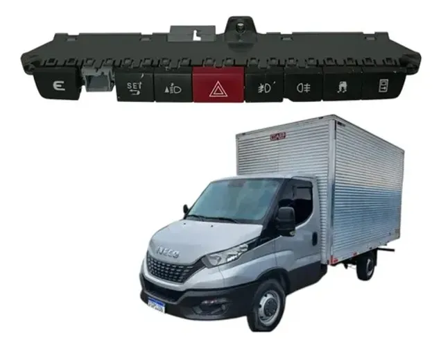 Comando Botao Painel Alerta Iveco Daily 35-150 2020 A 2022 Preto