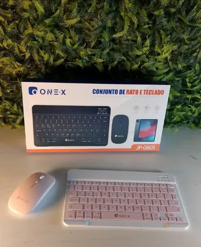 Teclado e Mouse sem fio para Tablet Celular Ipad