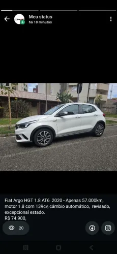 Fiat Argo HGT 1.8 16V Flex Aut. 2020