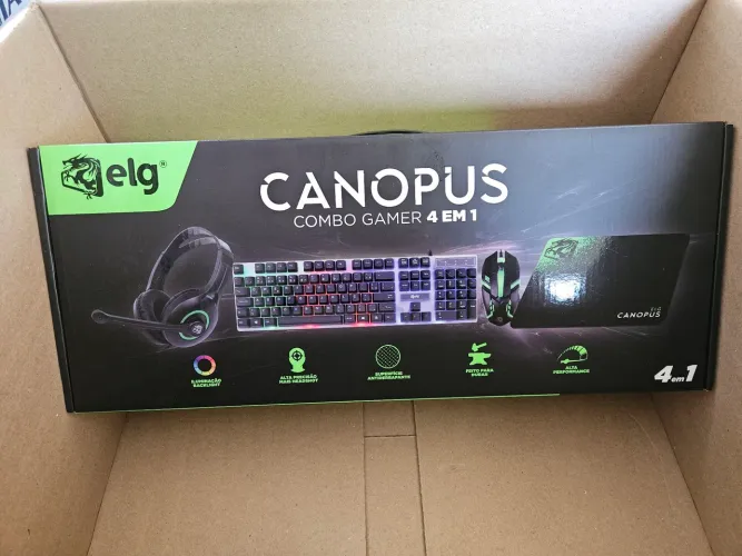 Kit Gamer Elg Canoplus Teclado, Mouse, Fone, Mousepad