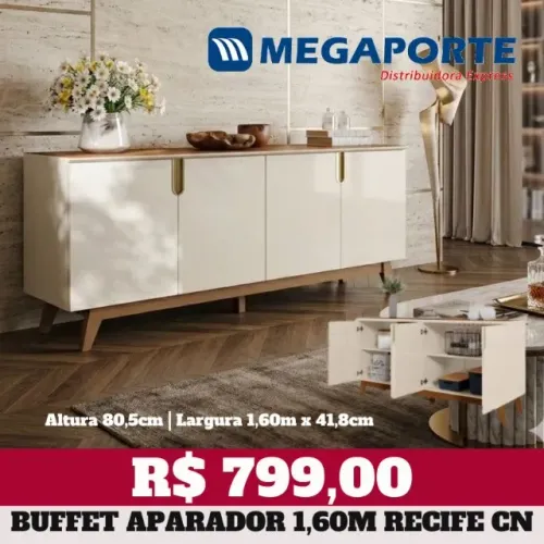 Buffet Recife 1,60m 4 Portas (NOVO) Entrega Grátis!