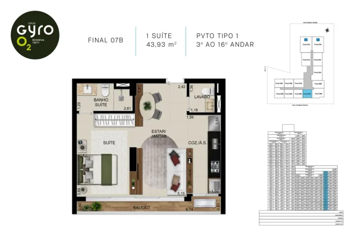 Apartamento para Venda em Goiânia, Setor Bueno, 1 dormitório, 1 suíte, 2 banheiros, 1 vaga