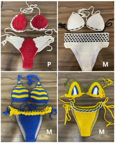 Bikini's de crochê. Variados tamanhos, cores e estilos. 