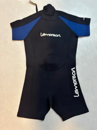 Traje De Neoprene Lemorecn 2mm Preto Azul Com Zíper 