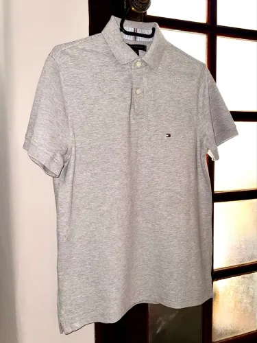 Camisa Polo Masculina Tommy Hilfiger Original (Cinza) P Comprada nos EUA