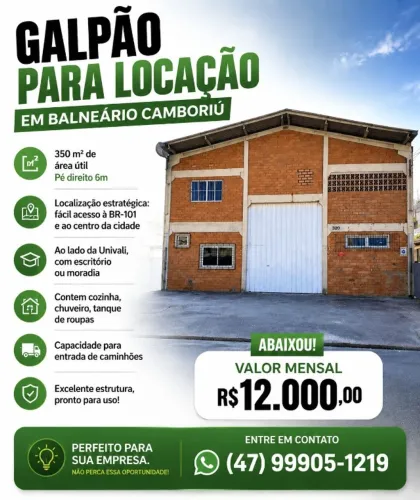 Galpão para alugar Balneário Camboriú, 350m2