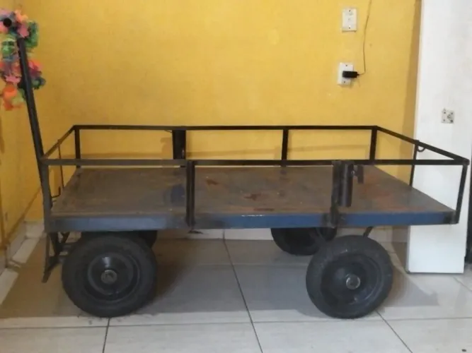 Carrinho plataforma chapa de aço 