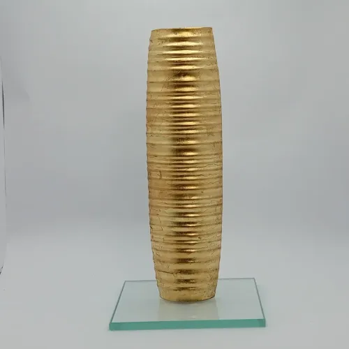 Escultura Ascençao Dourada a Mão - Peça Autoral Exclusiva Contemporânea