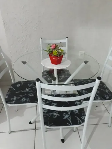 Mesa tampo de vidro