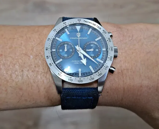 Relógio Pagani Design Cronógrafo Seiko VK64 40mm Azul