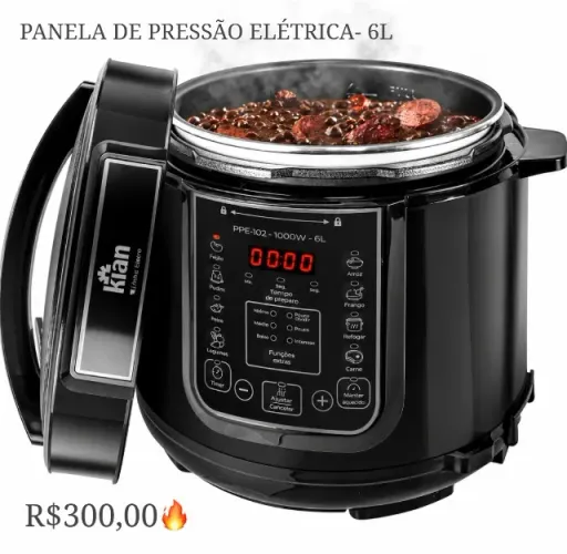 PANELA DE PRESSÃO ELÉTRICA PPE-102. 6 LITROS