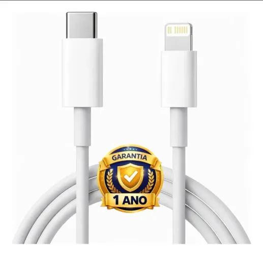 Cabo USB-C para Lightning 1m Turbo Compatível iPhone 6 ao 14 Pro Max Branco