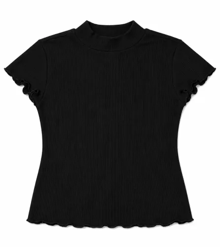 Blusa preta simples com golinha