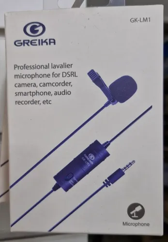 Microfone de Lapela Greika GK-LM1 com fio de 6m