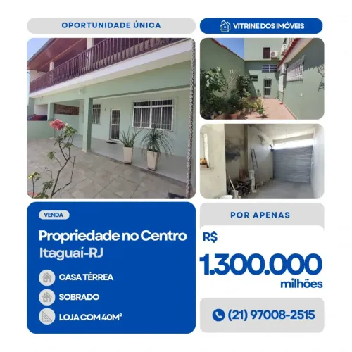 #VENDO Propriedade com duas casas e uma loja no Centro, Itaguaí-RJ.