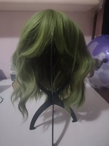 Peruca verde chanel ondulada