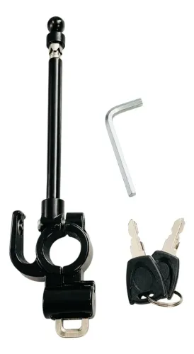 Antena Corta Pipa Moto 6 Estágios + Trava Capacete Guidão