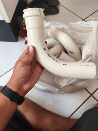 Kit com 16un de Curva longa 90 esgoto 50mm, com anel - Amanco - novo, sem uso