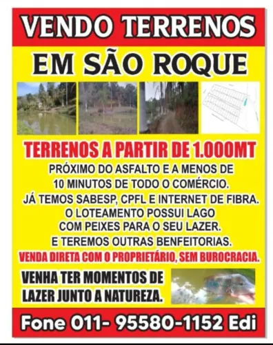 VENDO TERRENOS EM SÃO ROQUE