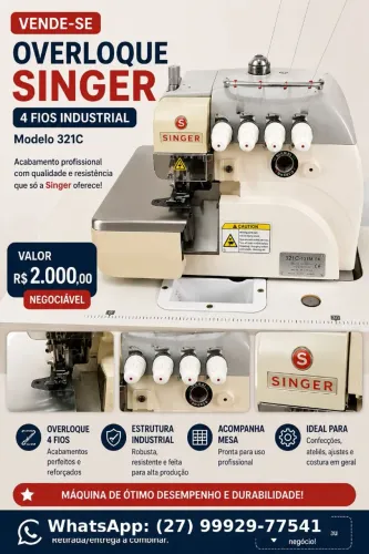 Overloque Singer 4 fios