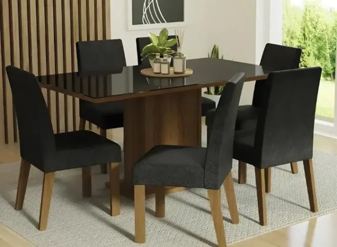 Vendo conjunto de mesa com 6 cadeiras