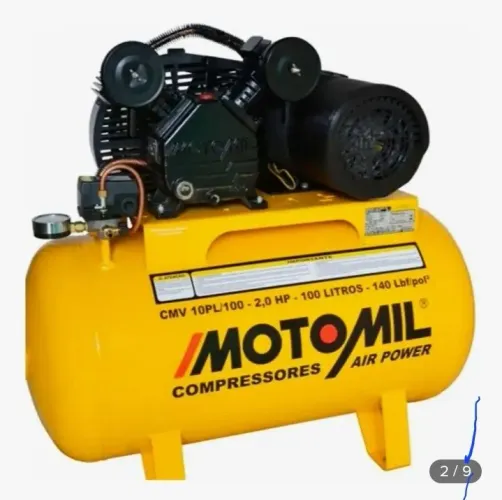 Compressor de ar 10 pes 2,0HP 100 litros 140 libras C/ Nota fical