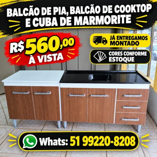 Balcão de pia + Balcão coocktop
