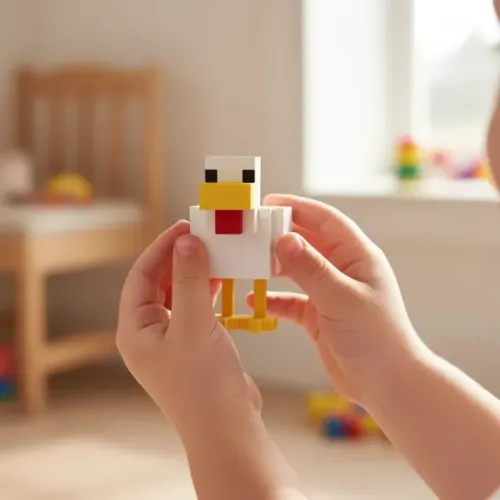 Galinha Impressão 3D - Minecraft 9cm De Altura