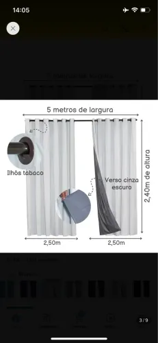 Vendo Cortina para Quarto ou Sala ?  Modelo: Blackout Lisa PVC  Tamanho: 5m×2,40m