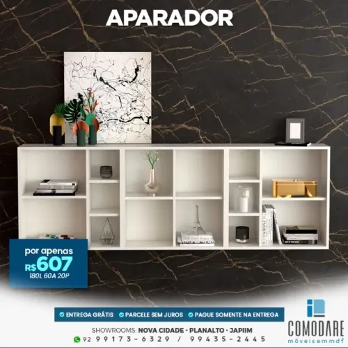 Aparador com Nichos 180cm por R$ 607