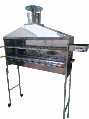 Carrinho Grande de Churrasco Espetos Profissional Novo Todo de inox