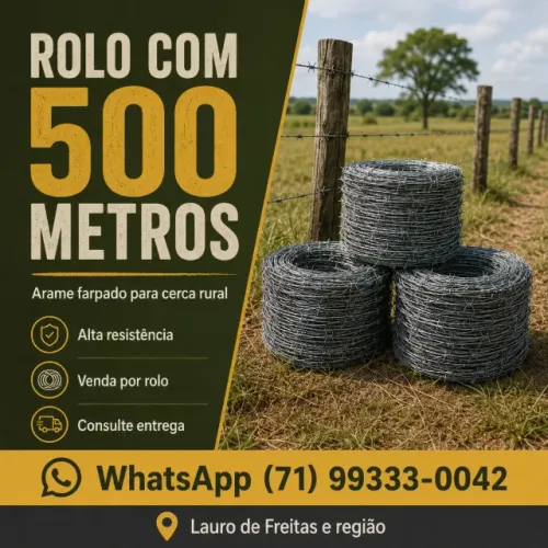 Arame Farpado 500 Metros Fio 1.60mm