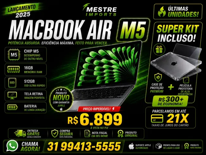 MacBook Air M5 Chip Novo Apple Oferta Hoje