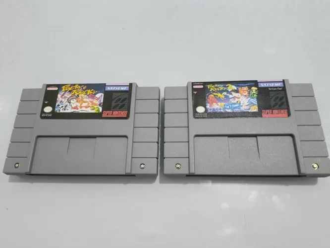 Lote de jogos pocky e Rocky 1 e 2 super Nintendo repros SNES.
