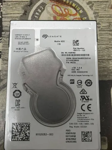HD Seagate Notebook 1TB