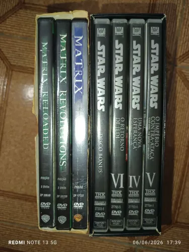 Coleção filmes dvd star Wars e Matrix