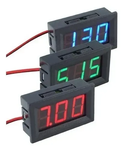 Mini Voltimetro Digital 12v e 24v Som Automototivo 2 Fios Remote V