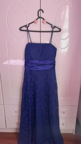 Vestido de Festa Azul Rendado G