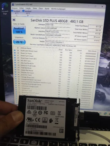 ssd 480gb sandisk sata 6h de uso. item: 0202026