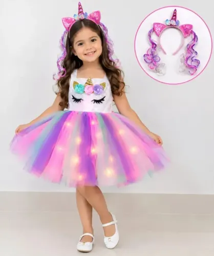 Vestido Fantasia Unicórnio Tam GG 8/9 anos-