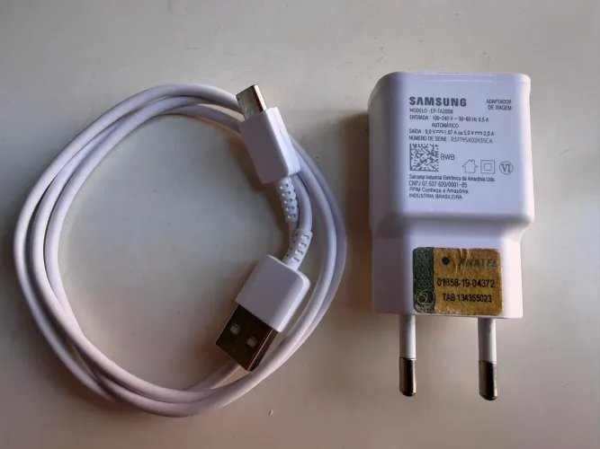 Carregador Samsung Original Branco + Cabo Original Tipo C