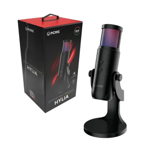 Microfone Gamer Rgb Condensador Usb Hylia Pcyes - Mghyrgb *ENTREGA GRÁTIS*