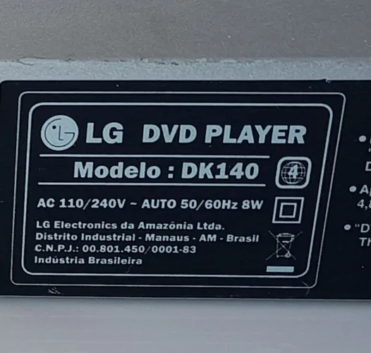 DVD PLAYER LG DK140 KARAOKÊ + CONTROLE ORIGINAL