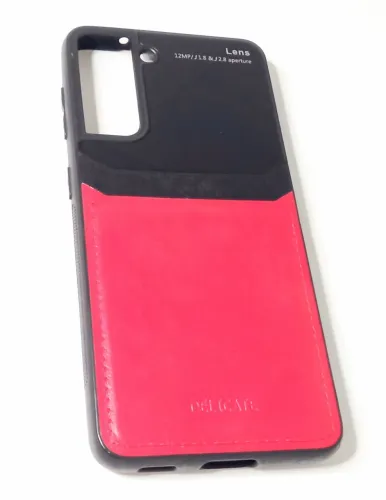 Capa do celular Samsung s21 com detalhes em courino