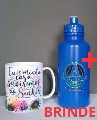 Caneca de polimero personalizada 325ml + Brinde 