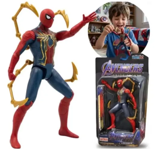 Boneco Homem-Aranha Articulado com Luz e Garras Action Figure 16cm
