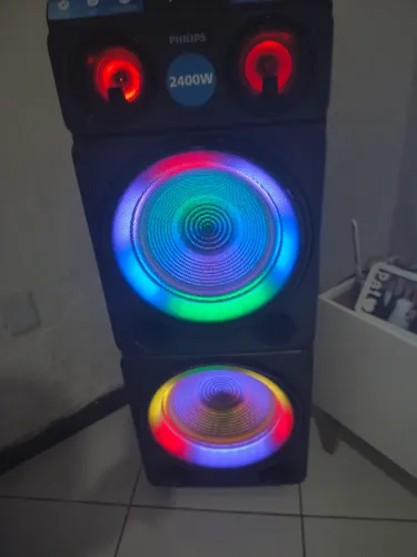 Caixa de som torre Philips 2400W nota fiscal na garantia 